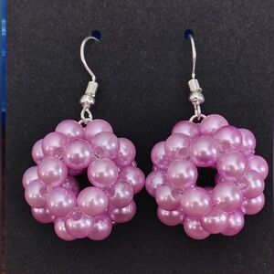 Pink Beaded Earrings